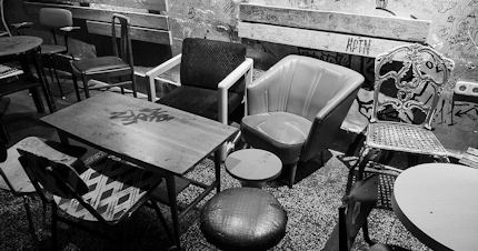 Inside one of Budapest's ruin pubs